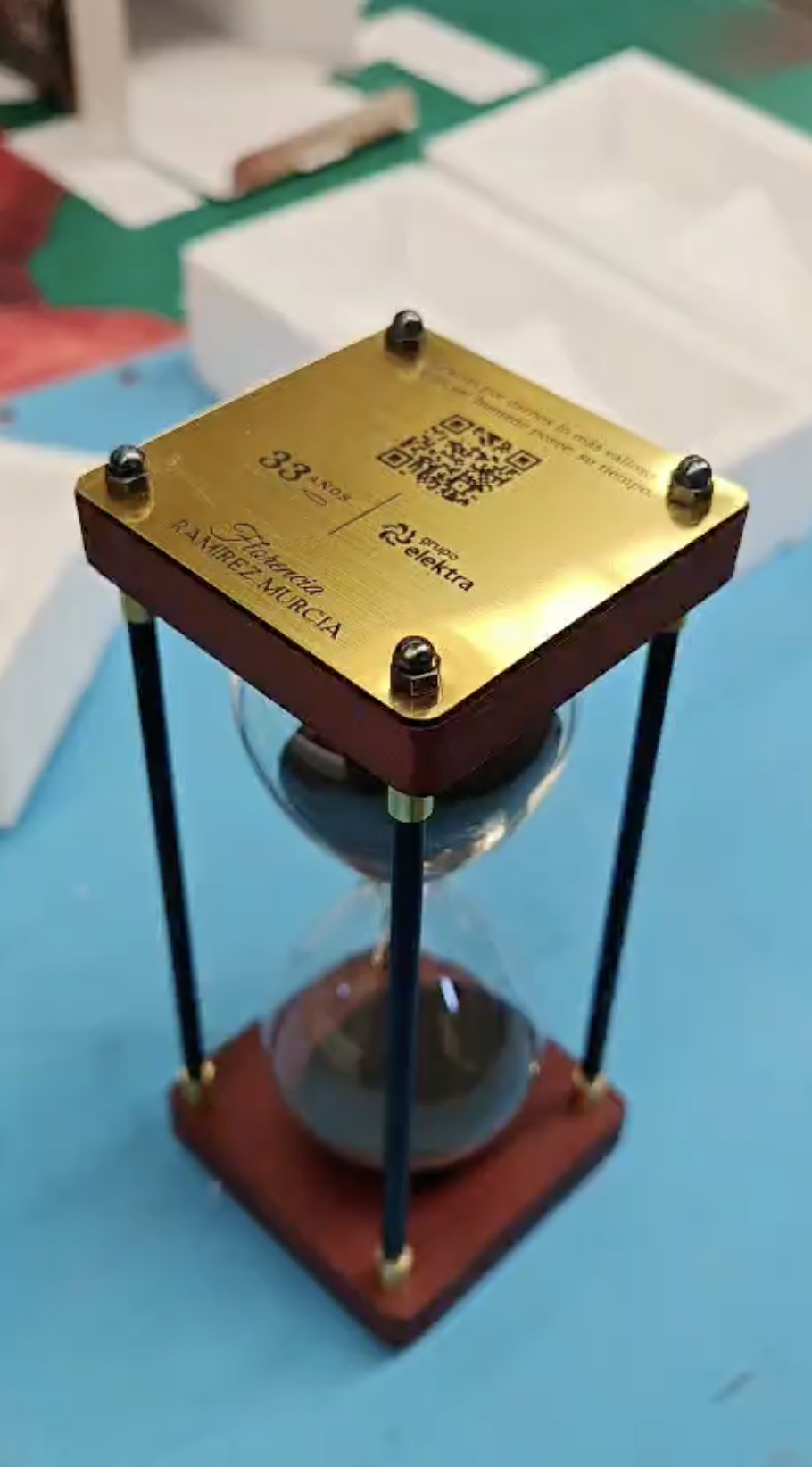 Reloj de arena personalizado: grabado láser y empaque premium en 48 horas