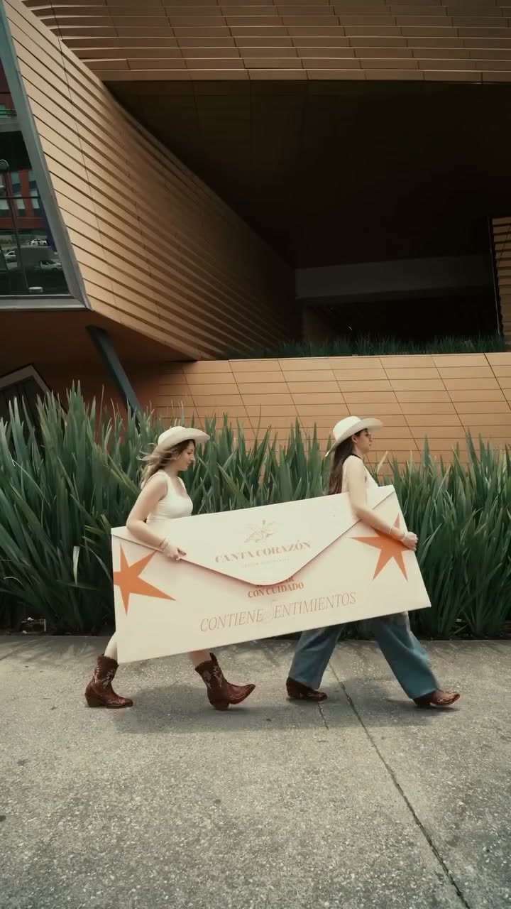 Sobre gigante de TROVICEL trasladado a pie entre dos personas por la calle
